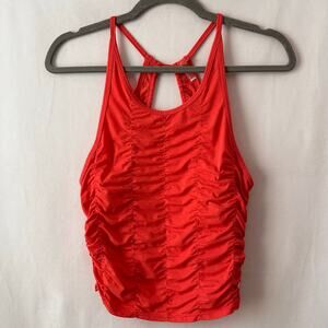 Free People Movement Free Fold Open back Tank Ruched Gathered Active Yoga Top m